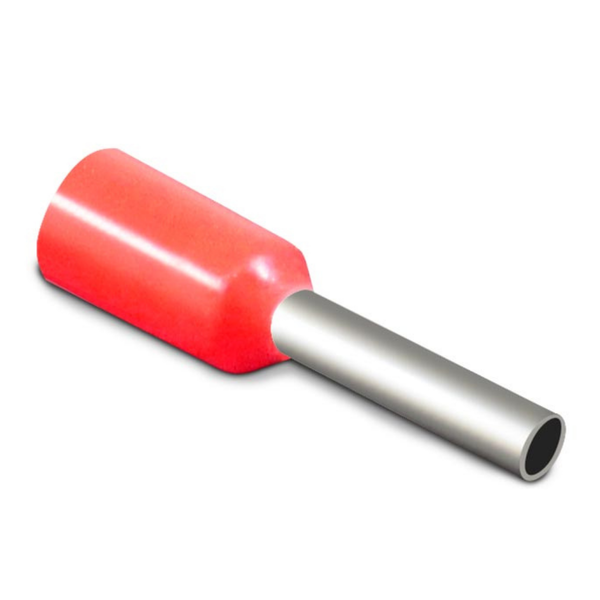 Kit Terminal Pré-isolado Tubular Simples 1mm² | Vermelho | 10